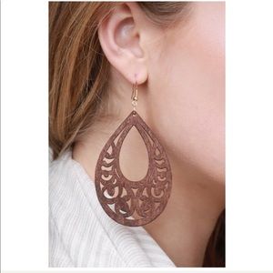 Jewelry - Laser Cut Tear Drop Wood Filigree Earrings Jewelry - Laser Cut Tear Drop Wood Filigree Earrings